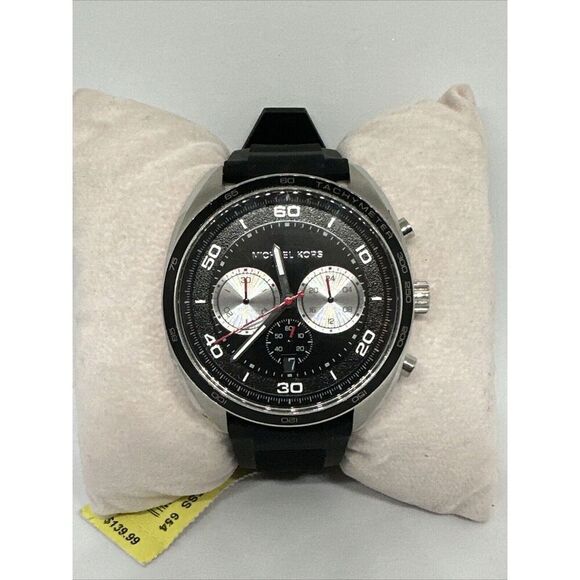 Michael Kors Dane MK8611 Men's Black Silicone Strap Analog Dial Watch HME435